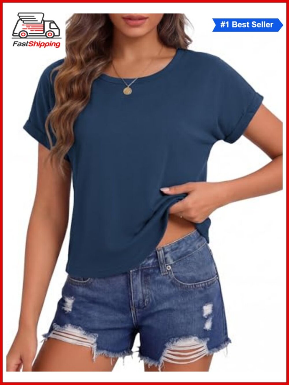 ✨ Totatuit Women's Crop Top Short Sleeve Crewneck Boxy Tee